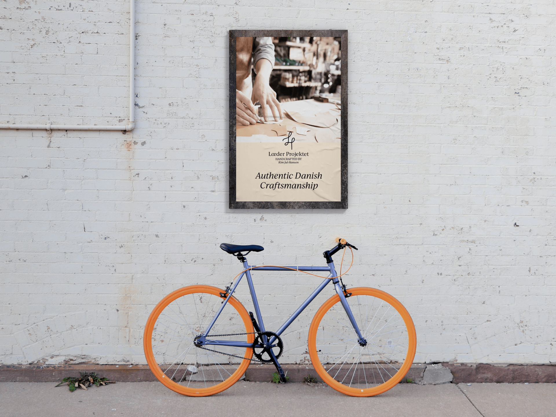 poster design, advertisement on wall, branding
  for leather artisan brands