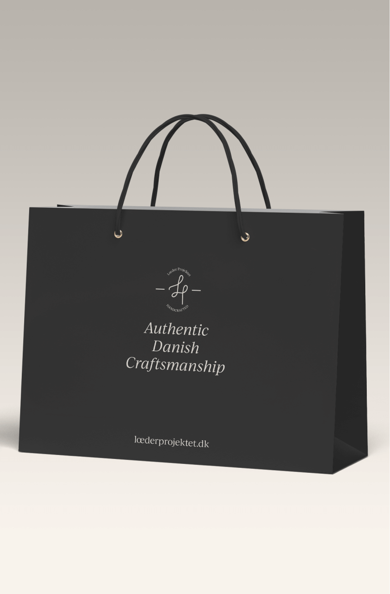 shopping bag design, branding, black