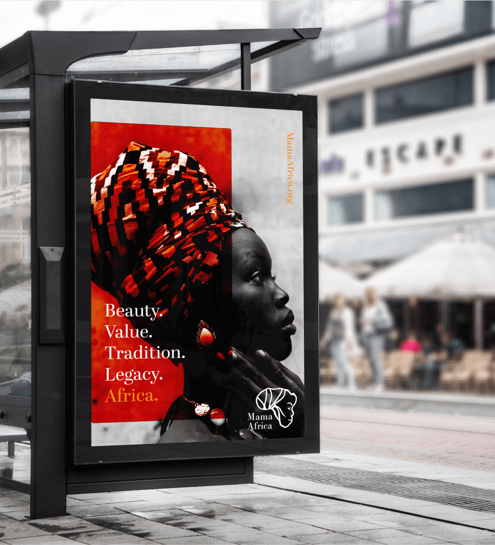 brand identity, visual communication, street advertising, branding for Mama Africa, NGO branding