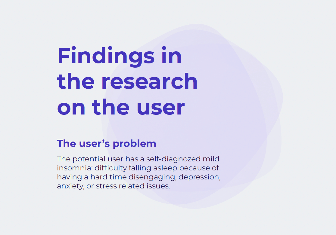 research findings, white on gray background with purple elements, branding process